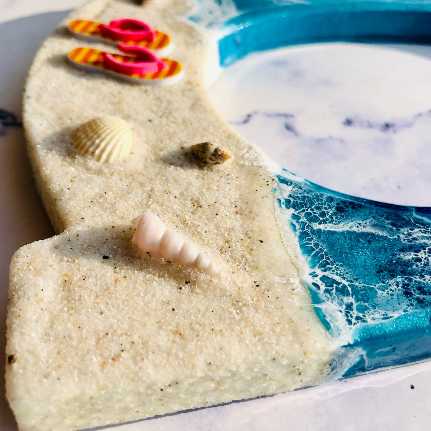 Custom Beach Wall Art | Resin Art | Nautical Decor for Beach House | Flip flop art | 3D Resin Art | flip flop sign | Personalized Gifts - Nikkisstuffnthings