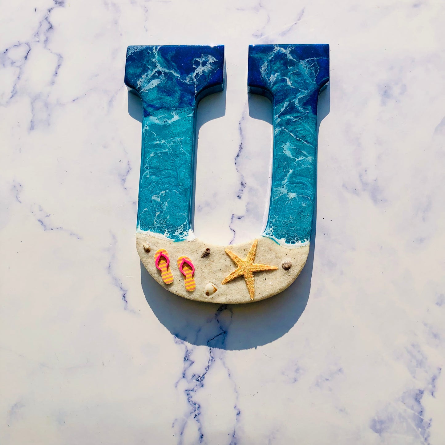 Custom Beach Wall Art | Resin Art | Nautical Decor for Beach House | Flip flop art | 3D Resin Art | flip flop sign | Personalized Gifts - Nikkisstuffnthings