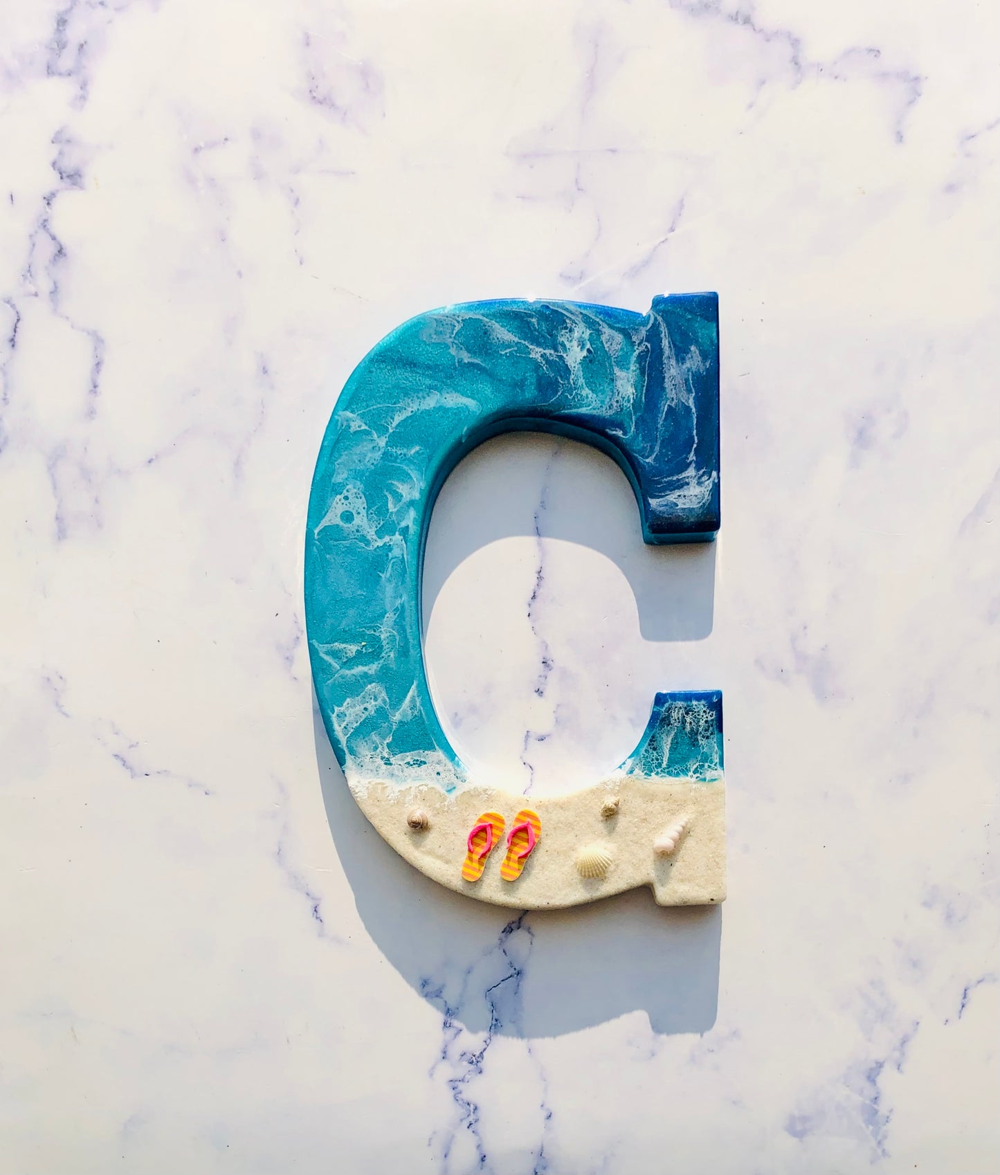 Custom Beach Wall Art | Resin Art | Nautical Decor for Beach House | Flip flop art | 3D Resin Art | flip flop sign | Personalized Gifts - Nikkisstuffnthings
