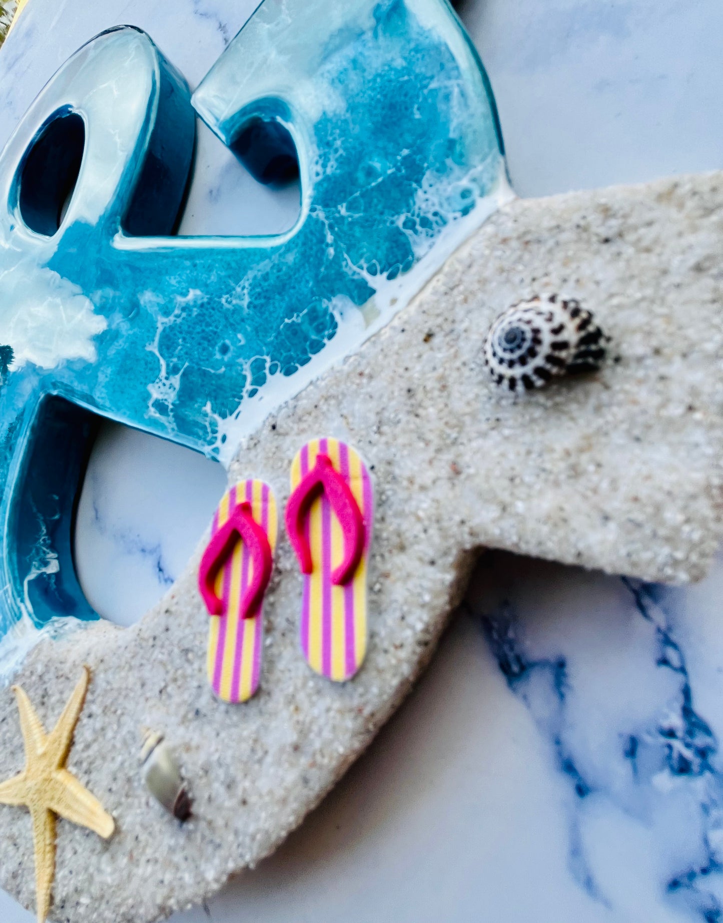 Custom Beach Wall Art | Resin Art | Nautical Decor for Beach House | Flip flop art | 3D Resin Art | flip flop sign | Personalized Gifts - Nikkisstuffnthings