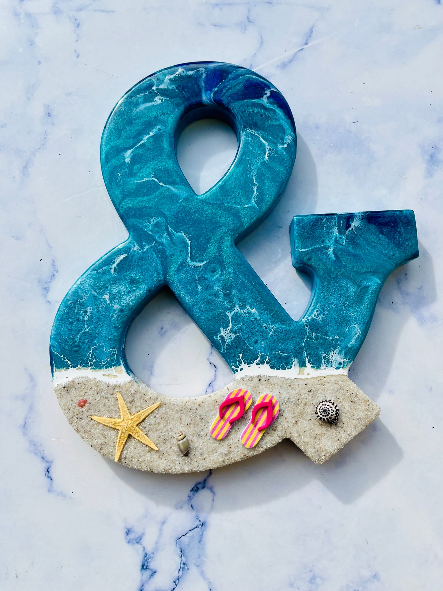Custom Beach Wall Art | Resin Art | Nautical Decor for Beach House | Flip flop art | 3D Resin Art | flip flop sign | Personalized Gifts - Nikkisstuffnthings