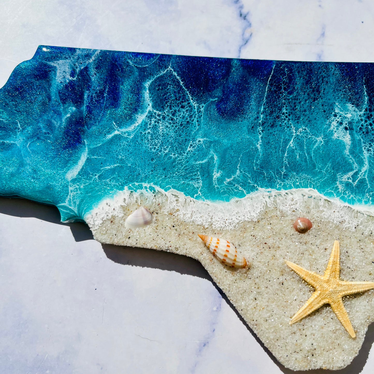 12” Personalized North Carolina Beach Resin Wall Map | Resin Art | Wall Art | Housewarming gift | North Carolina Map | Unique Gift | Gift State Map Art - Nikkisstuffnthings