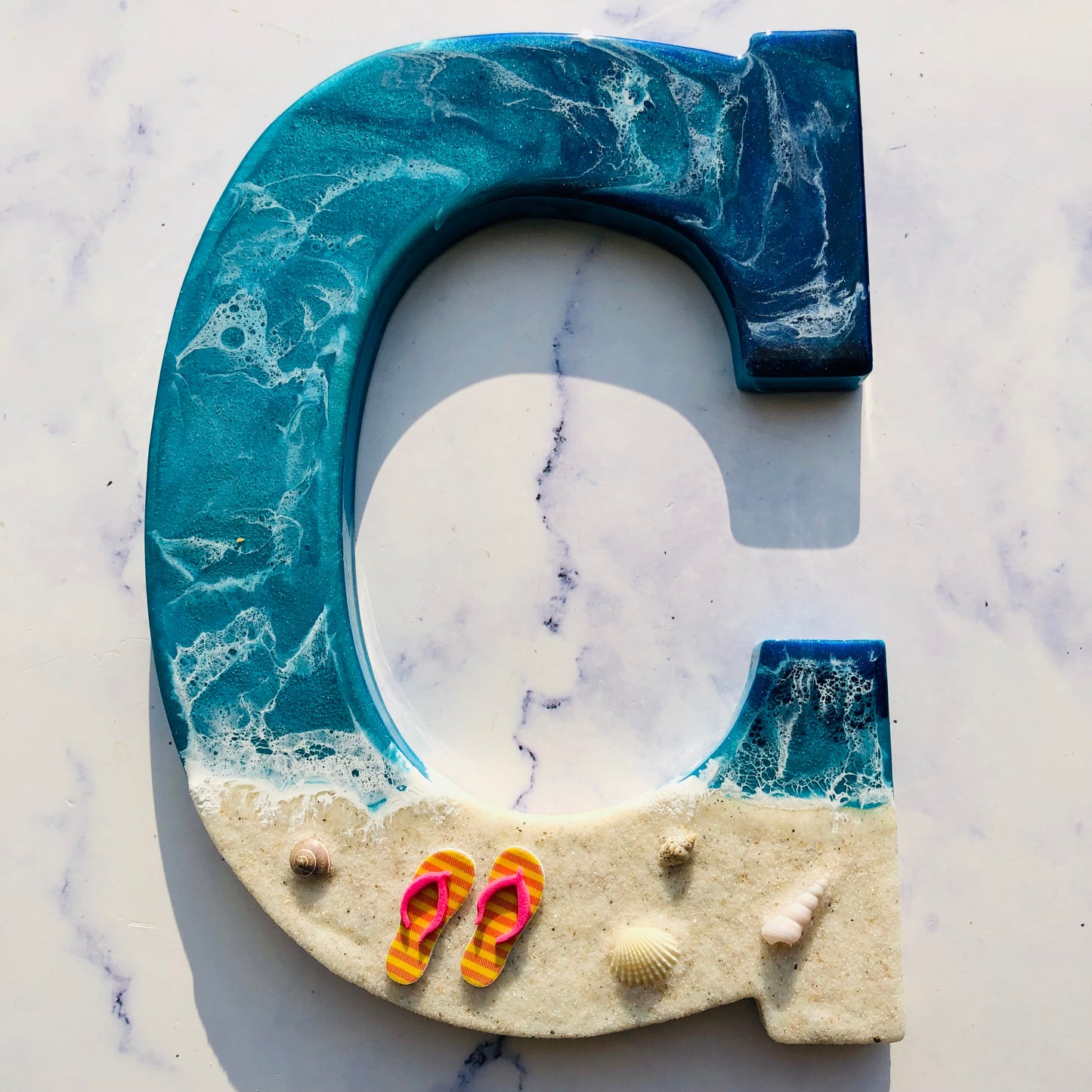 Custom Beach Wall Art | Resin Art | Nautical Decor for Beach House | Flip flop art | 3D Resin Art | flip flop sign | Personalized Gifts - Nikkisstuffnthings