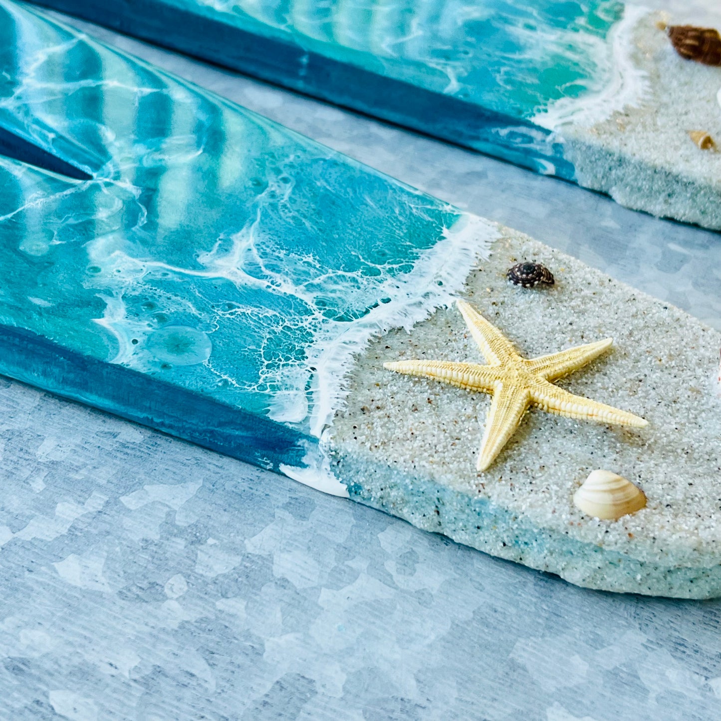 Personalized Resin Large Letter | Oversized Letter Wall | Beach Home Wall Name Letter | Starfish | Beach Theme Decor | Resin Art | Turtle - Nikkisstuffnthings