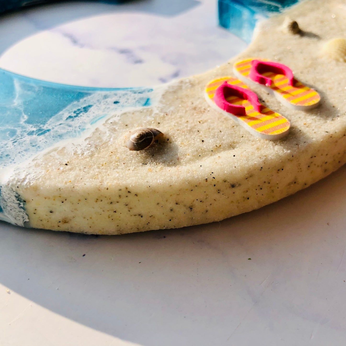 Custom Beach Wall Art | Resin Art | Nautical Decor for Beach House | Flip flop art | 3D Resin Art | flip flop sign | Personalized Gifts - Nikkisstuffnthings