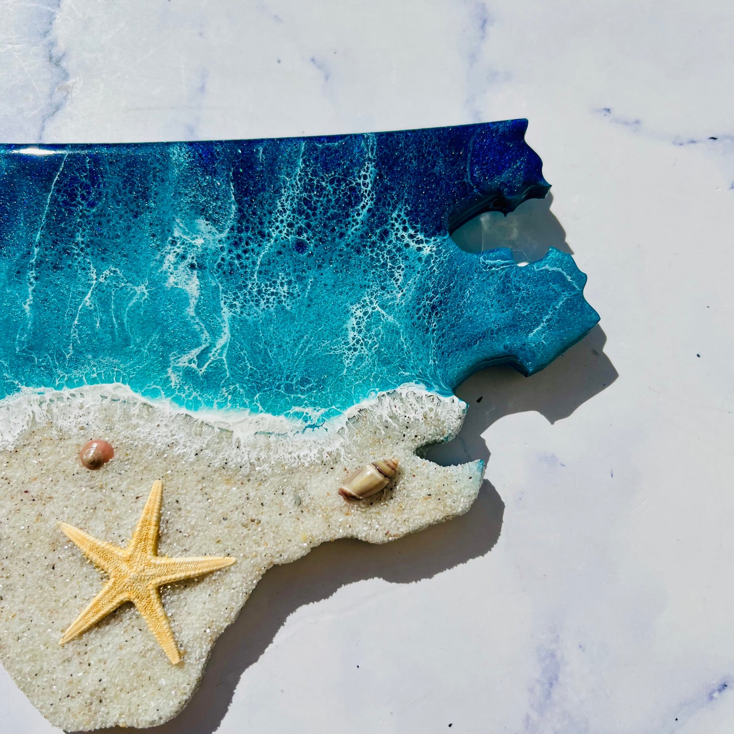12” Personalized North Carolina Beach Resin Wall Map | Resin Art | Wall Art | Housewarming gift | North Carolina Map | Unique Gift | Gift State Map Art - Nikkisstuffnthings