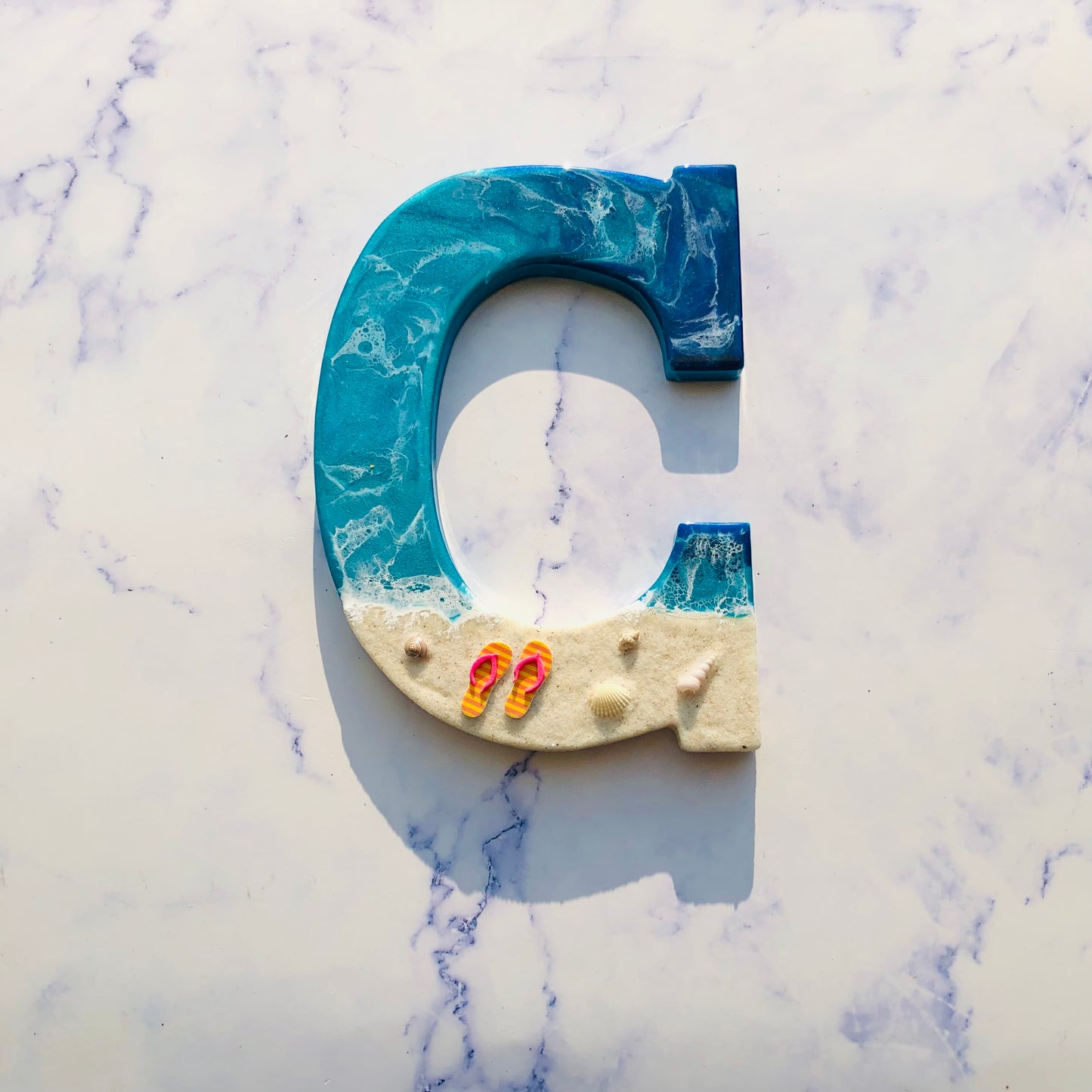 Custom Beach Wall Art | Resin Art | Nautical Decor for Beach House | Flip flop art | 3D Resin Art | flip flop sign | Personalized Gifts - Nikkisstuffnthings