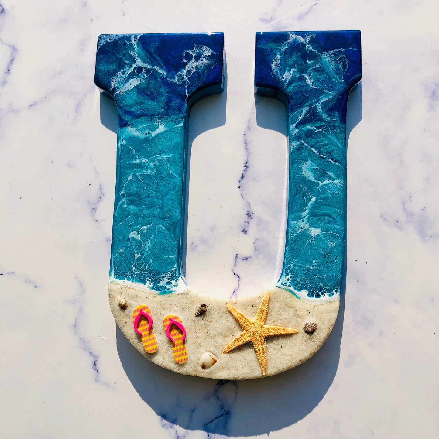 Custom Beach Wall Art | Resin Art | Nautical Decor for Beach House | Flip flop art | 3D Resin Art | flip flop sign | Personalized Gifts - Nikkisstuffnthings