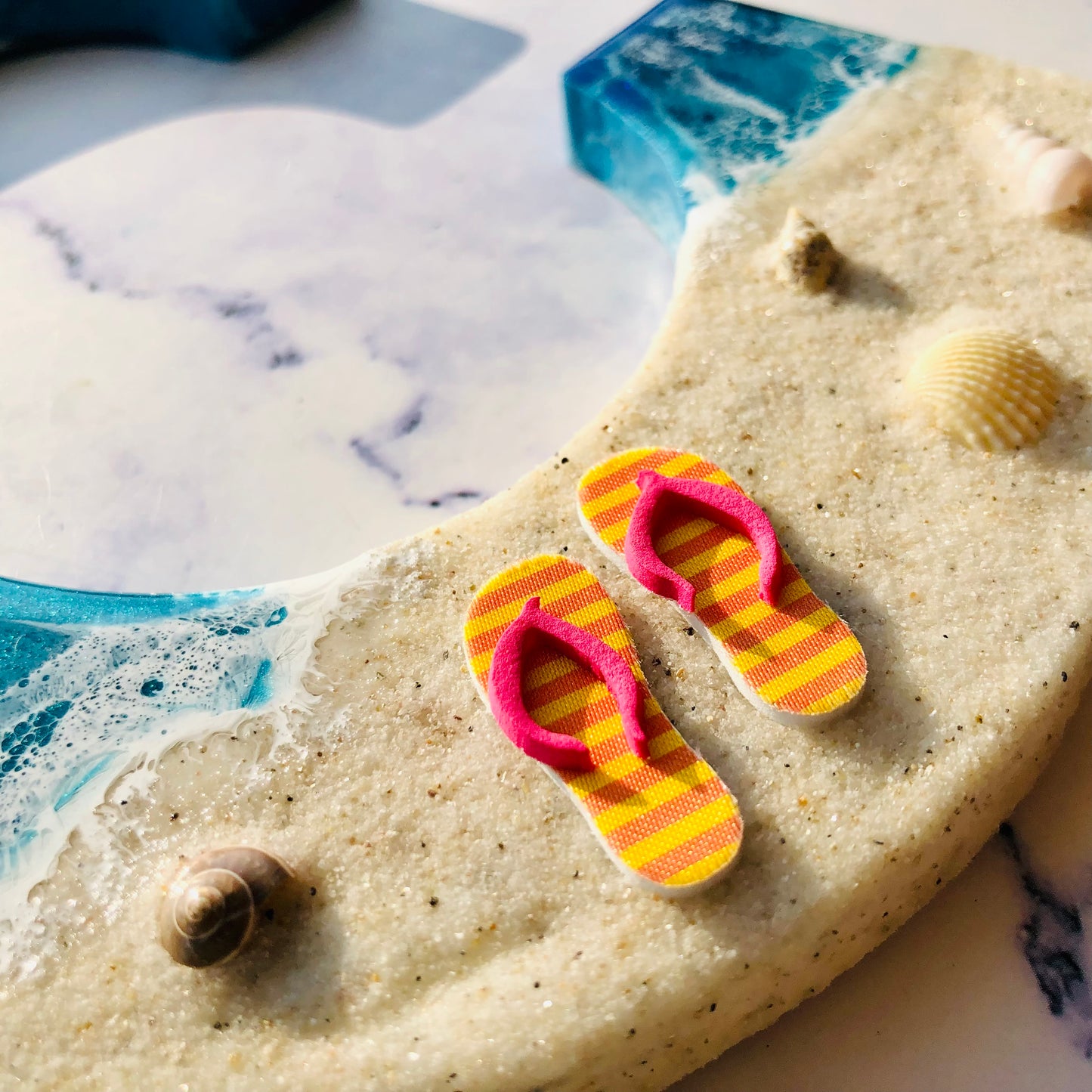 Custom Beach Wall Art | Resin Art | Nautical Decor for Beach House | Flip flop art | 3D Resin Art | flip flop sign | Personalized Gifts - Nikkisstuffnthings