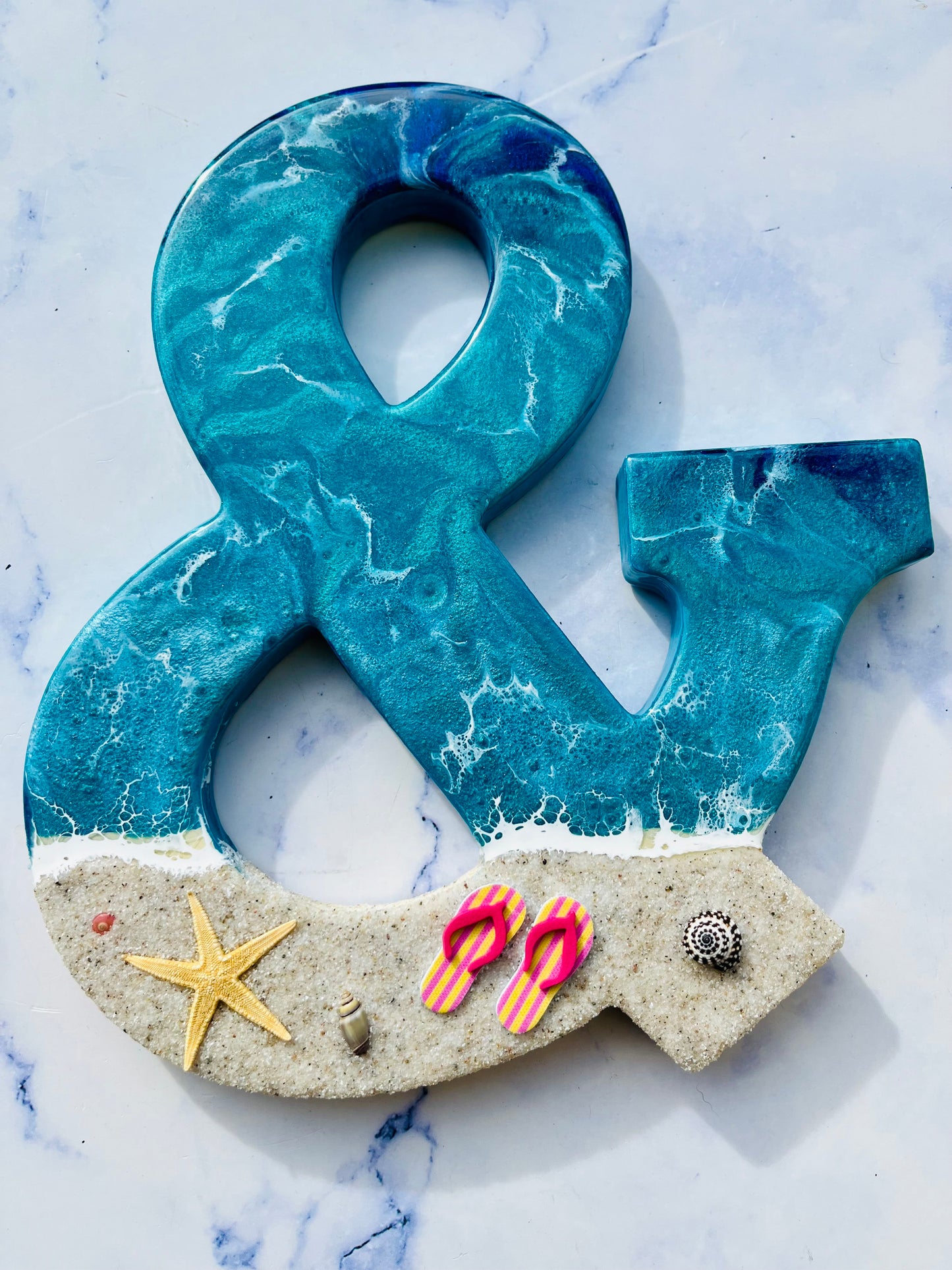 Custom Beach Wall Art | Resin Art | Nautical Decor for Beach House | Flip flop art | 3D Resin Art | flip flop sign | Personalized Gifts - Nikkisstuffnthings
