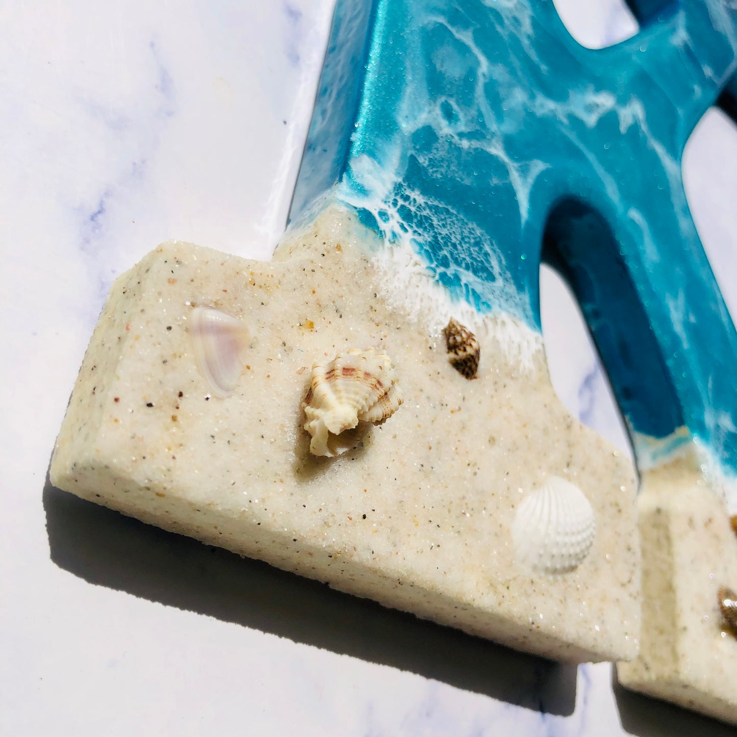 Handmade Gift | Beach Decor | Sea Turtle Wall Art | Resin Sea Turtle | Ocean Inspired Decor | Resin Letter | Resin Sea Turtle Beach Decor | - Nikkisstuffnthings