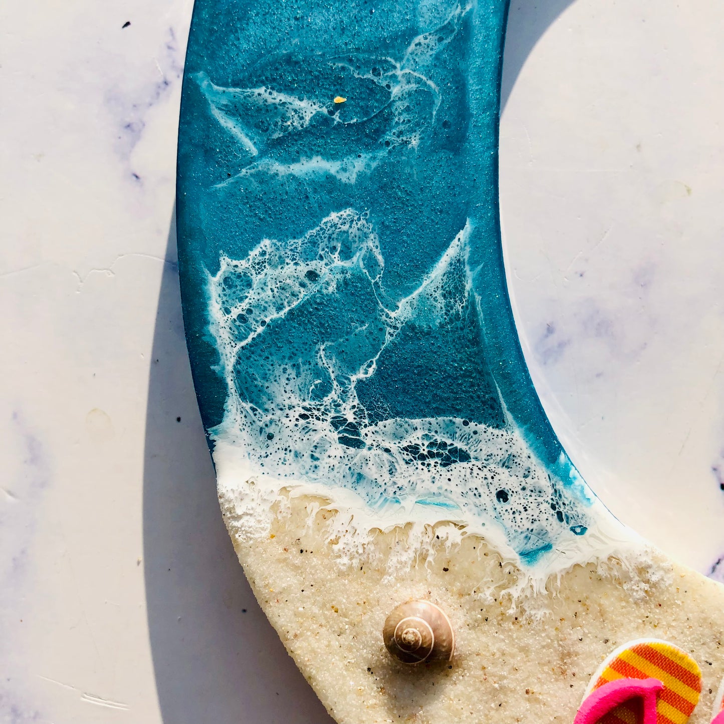 Custom Beach Wall Art | Resin Art | Nautical Decor for Beach House | Flip flop art | 3D Resin Art | flip flop sign | Personalized Gifts - Nikkisstuffnthings