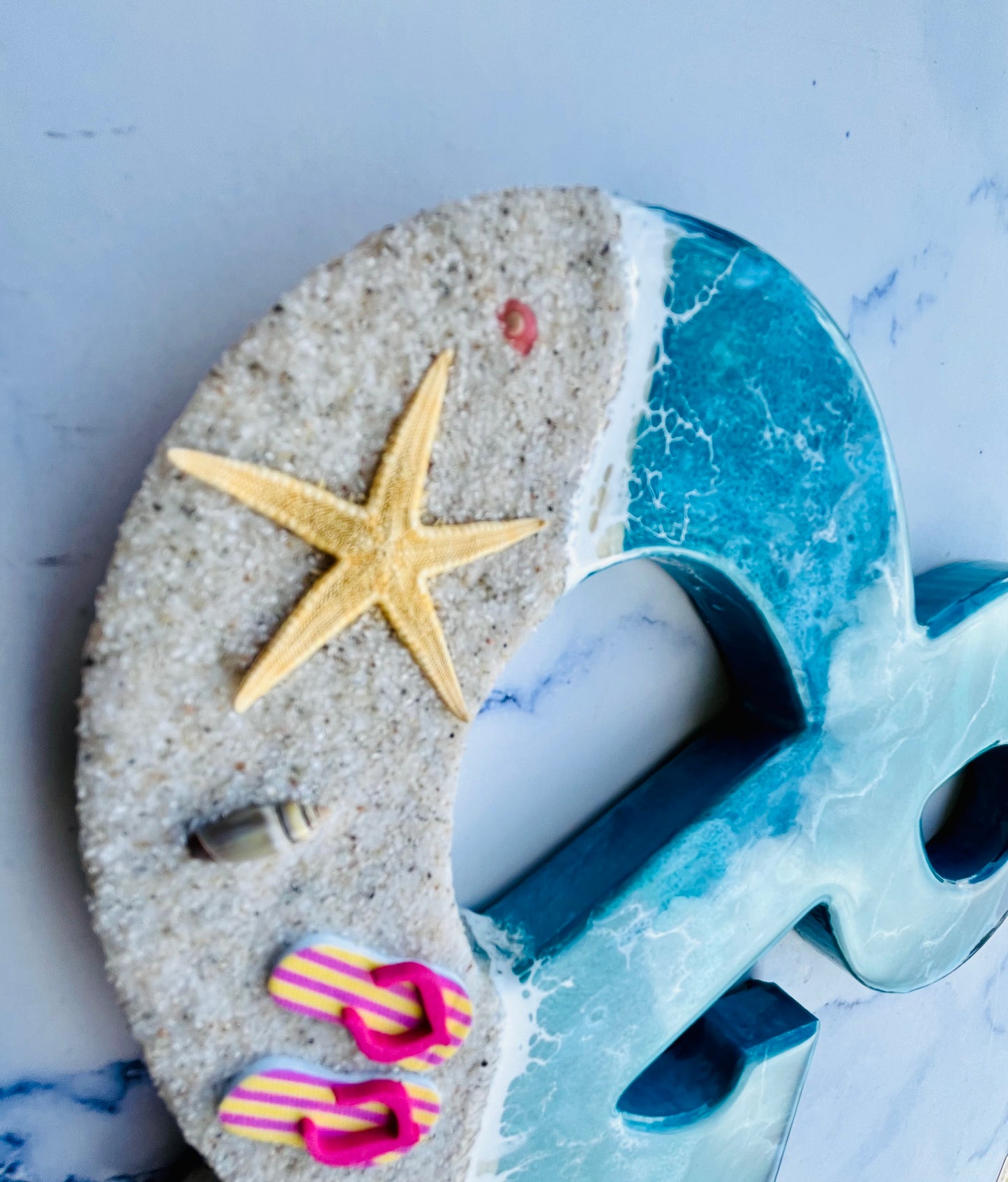 Custom Beach Wall Art | Resin Art | Nautical Decor for Beach House | Flip flop art | 3D Resin Art | flip flop sign | Personalized Gifts - Nikkisstuffnthings