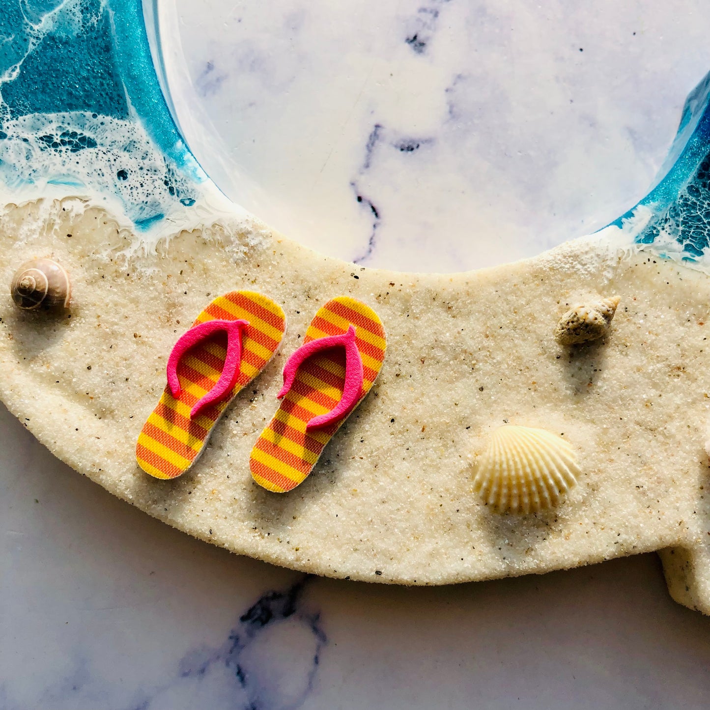 Custom Beach Wall Art | Resin Art | Nautical Decor for Beach House | Flip flop art | 3D Resin Art | flip flop sign | Personalized Gifts - Nikkisstuffnthings