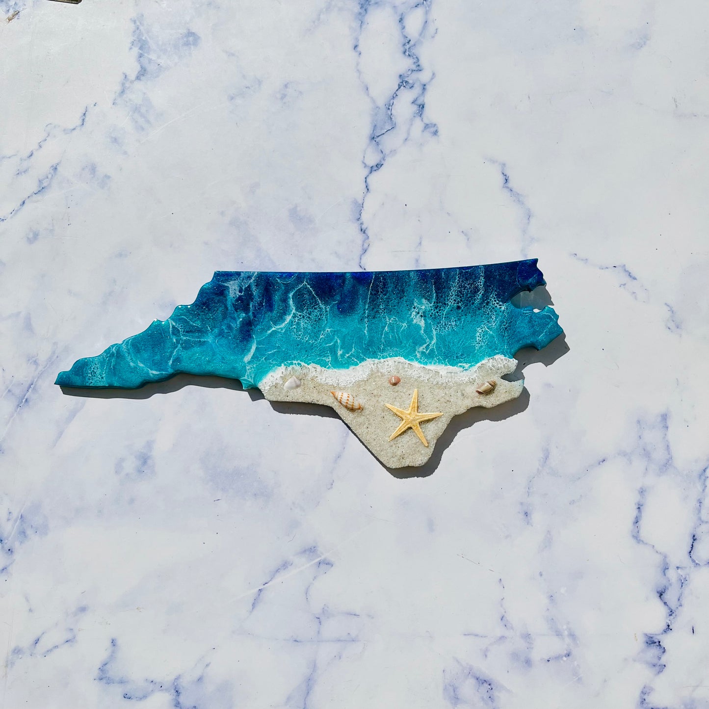 12” Personalized North Carolina Beach Resin Wall Map | Resin Art | Wall Art | Housewarming gift | North Carolina Map | Unique Gift | Gift State Map Art - Nikkisstuffnthings