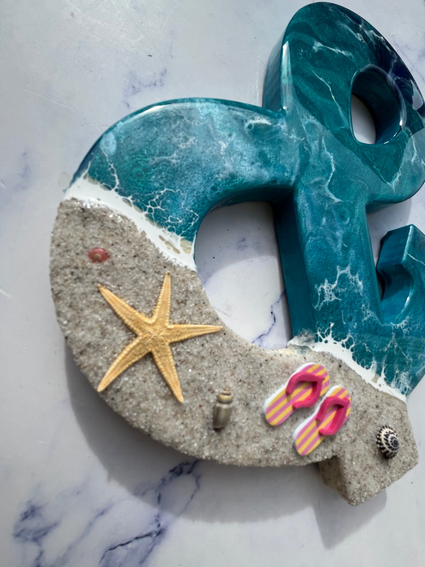 Custom Beach Wall Art | Resin Art | Nautical Decor for Beach House | Flip flop art | 3D Resin Art | flip flop sign | Personalized Gifts - Nikkisstuffnthings