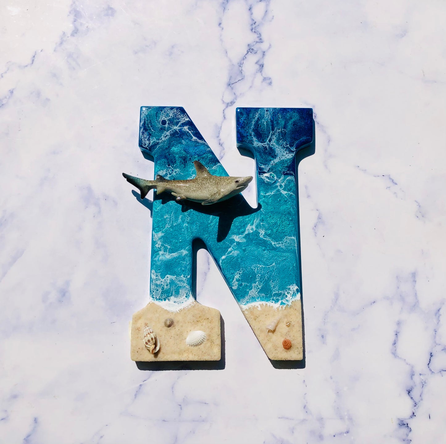 Personalized Shark Wall Resin Art | Shark Wall Hanging | Fishing Lover Wall Art | Beach Art | Shark Wall Art | Shark Week | Shark Lover Gift - Nikkisstuffnthings