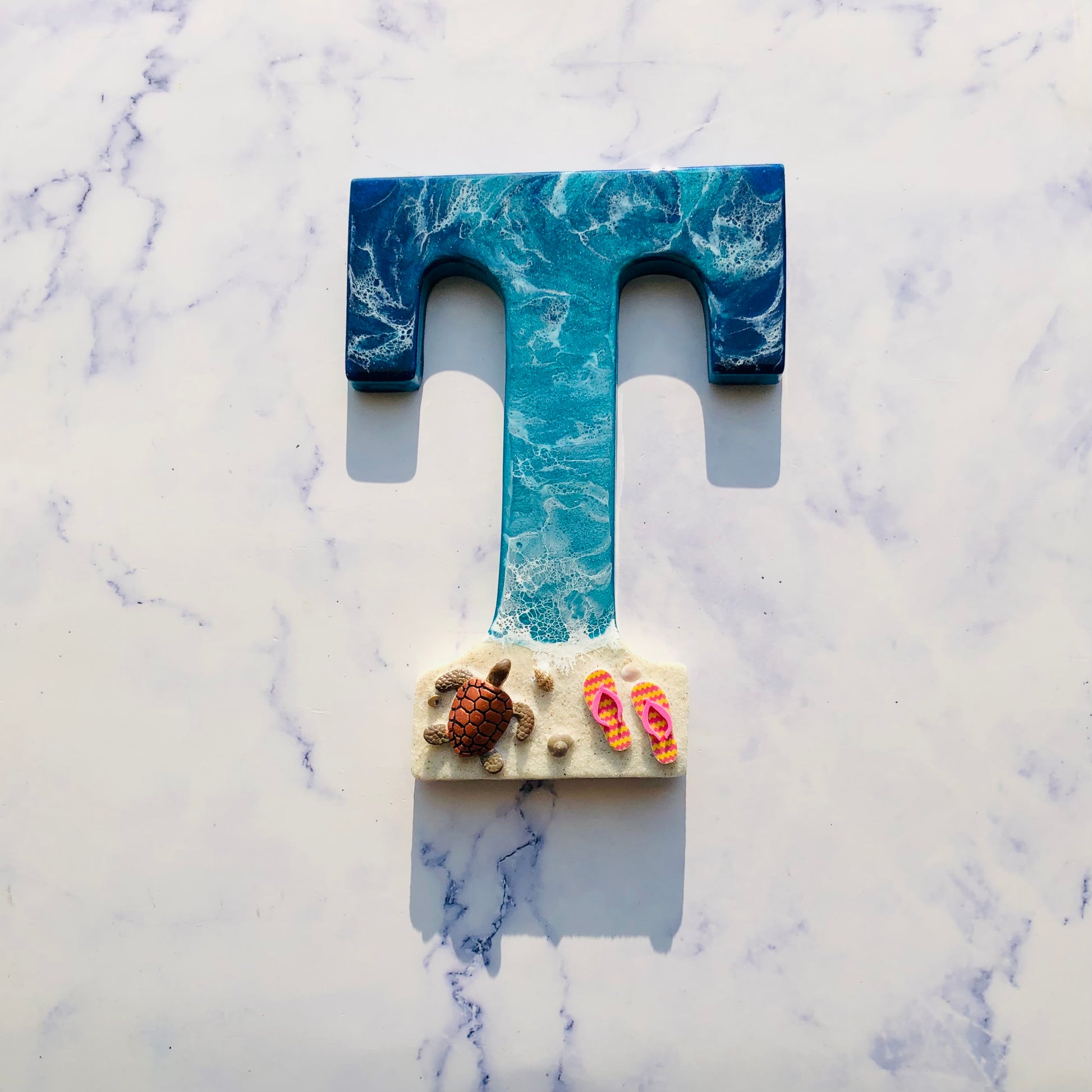 Custom Beach Wall Art | Resin Art | Nautical Decor for Beach House | Flip flop art | 3D Resin Art | flip flop sign | Personalized Gifts - Nikkisstuffnthings