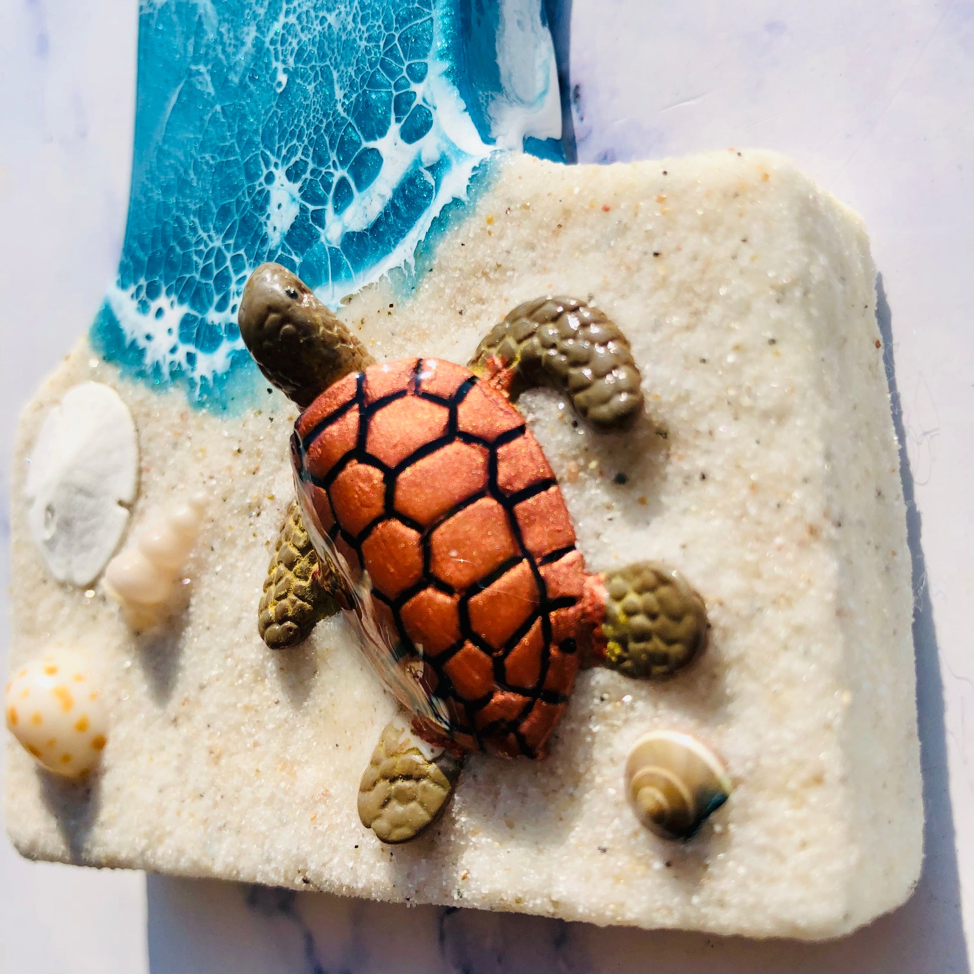 Personalized Beach Themed Letter for Wall | Ocean Inspired Style | Surf Art | Beach Home Coastal Living | Wall Art Living Room | Handmade - Nikkisstuffnthings