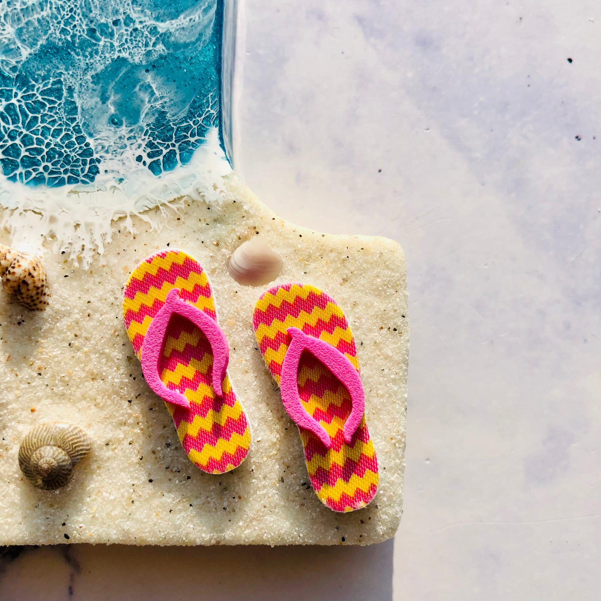 Custom Beach Wall Art | Resin Art | Nautical Decor for Beach House | Flip flop art | 3D Resin Art | flip flop sign | Personalized Gifts - Nikkisstuffnthings