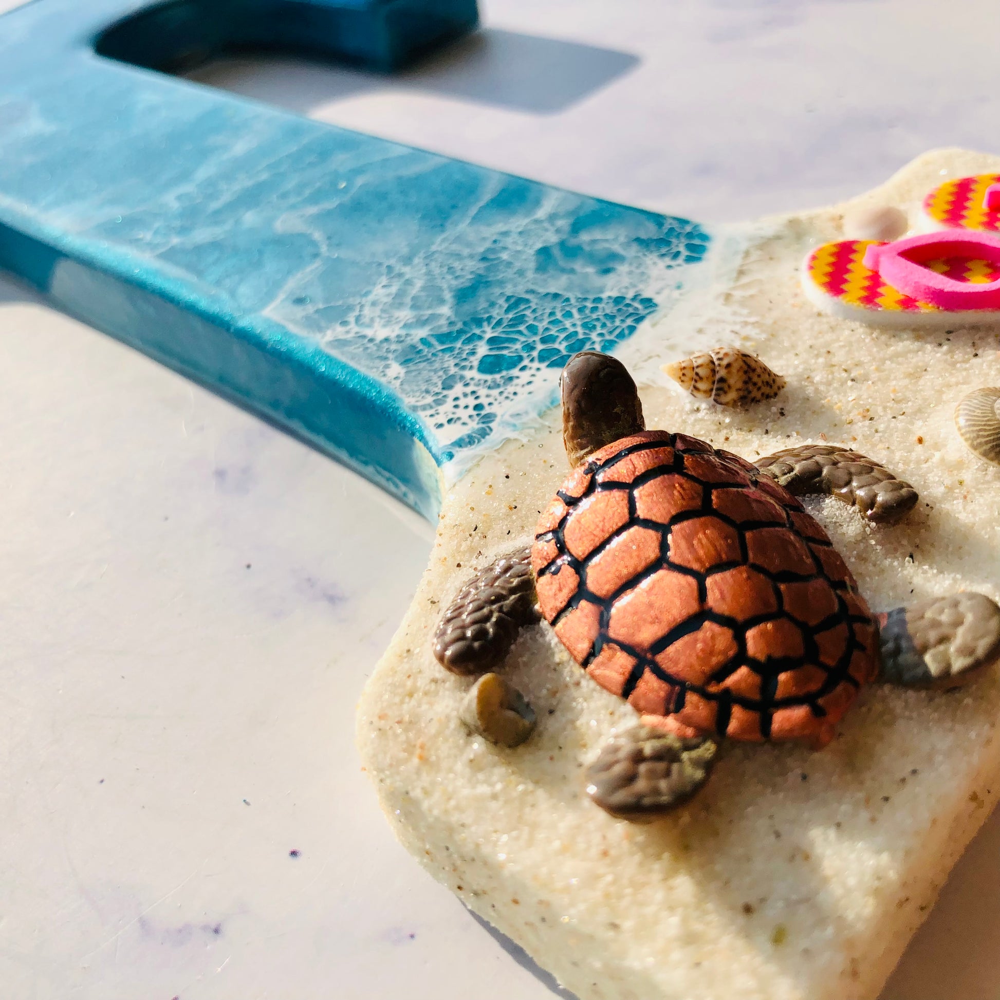 Custom Beach Wall Art | Resin Art | Nautical Decor for Beach House | Flip flop art | 3D Resin Art | flip flop sign | Personalized Gifts - Nikkisstuffnthings