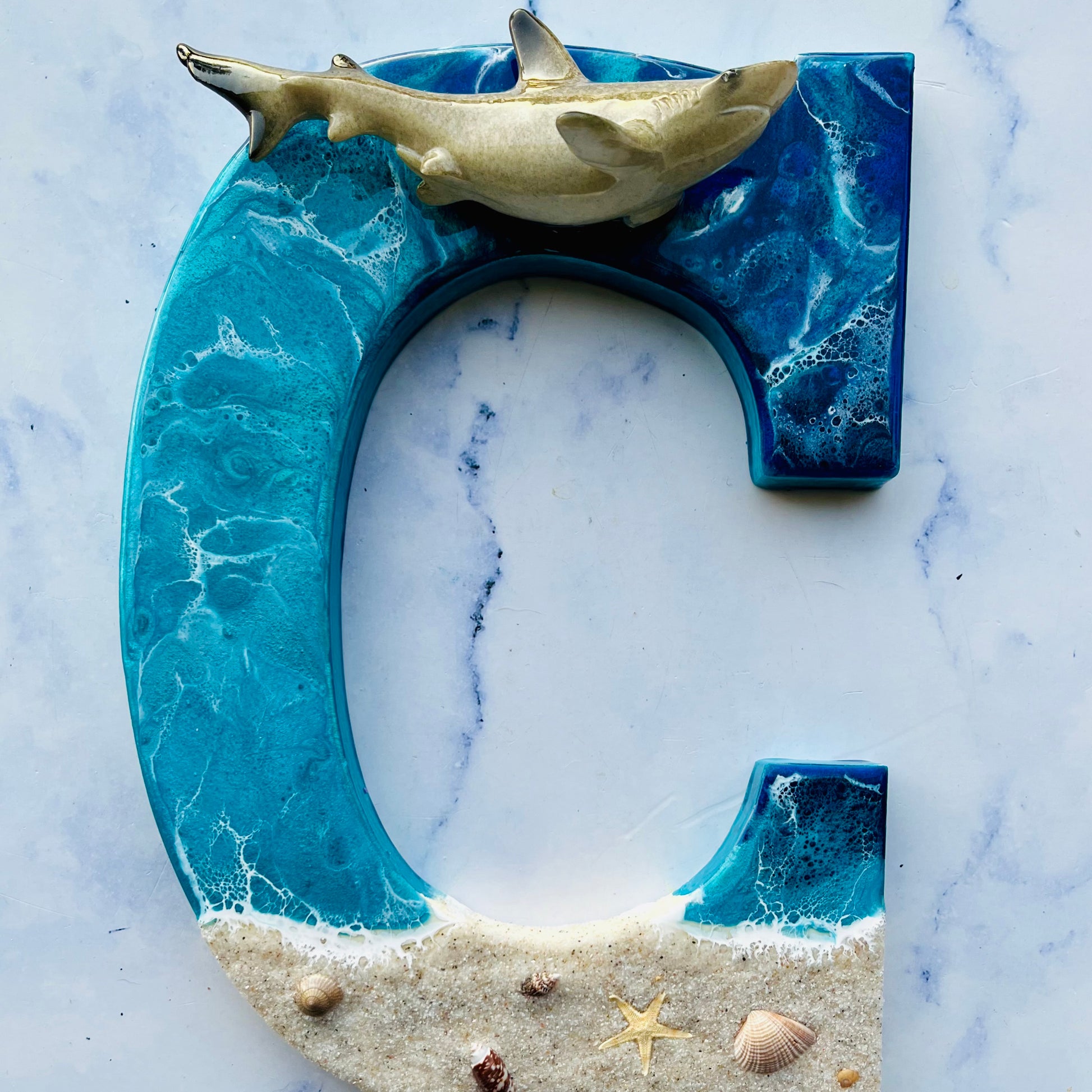 Personalized Shark Wall Resin Art | Shark Wall Hanging | Fishing Lover Wall Art | Beach Art | Shark Wall Art | Shark Week | Shark Lover Gift - Nikkisstuffnthings