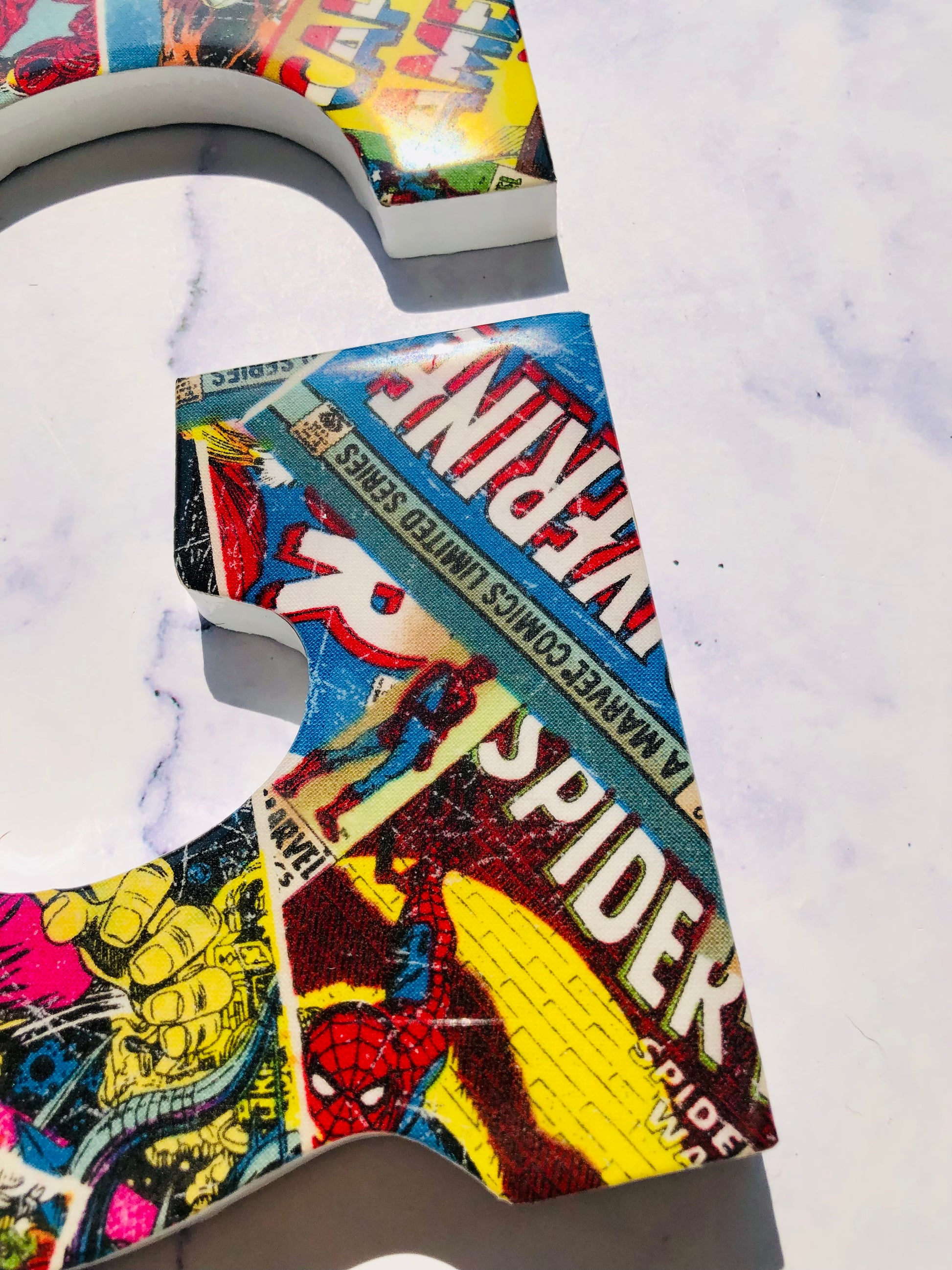 Personalized Superhero wall letters | Superhero Decor | Avengers Wall Decor | Comic Book | Comic letter wood wall decor | Vintage Comic - Nikkisstuffnthings