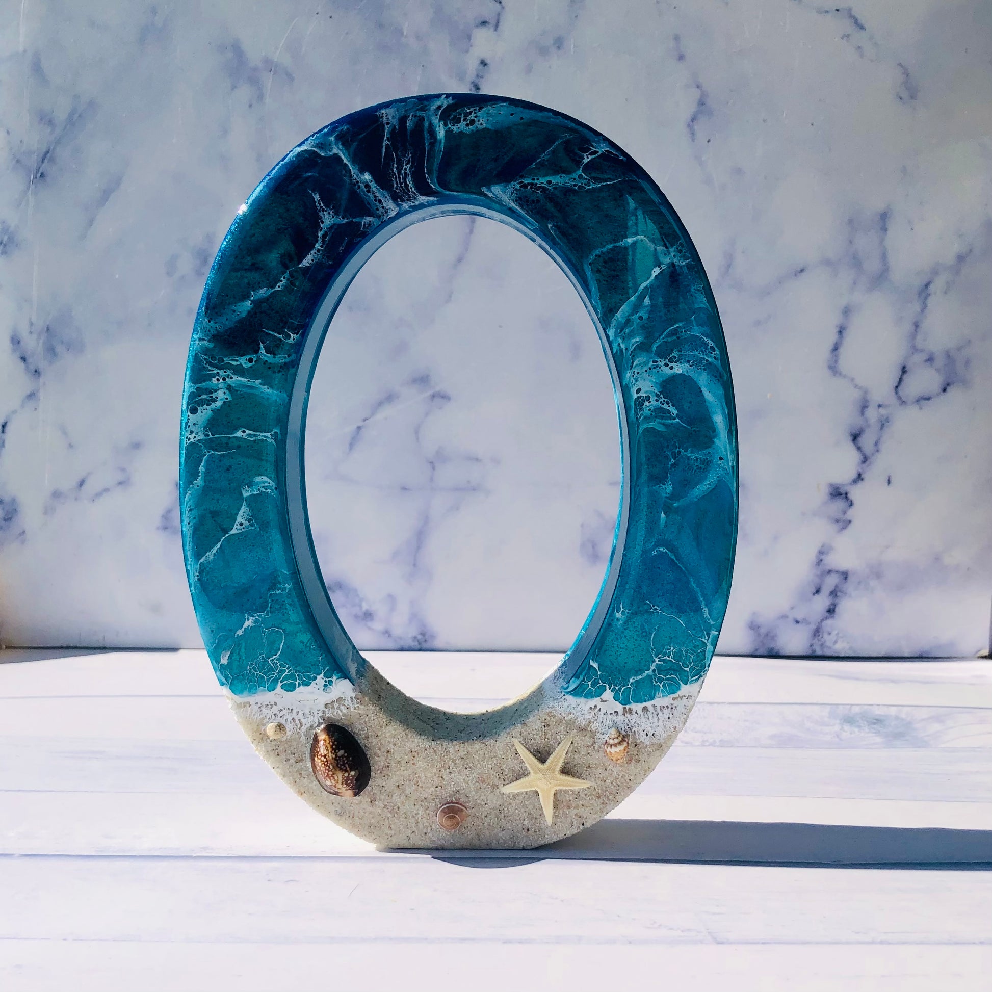 Standing Beach Resin Letters | Handmade Gift | Beach Decor | Personalized Beach Resin Letter | Seashells Letter Decor | Table Decor | custom - Nikkisstuffnthings