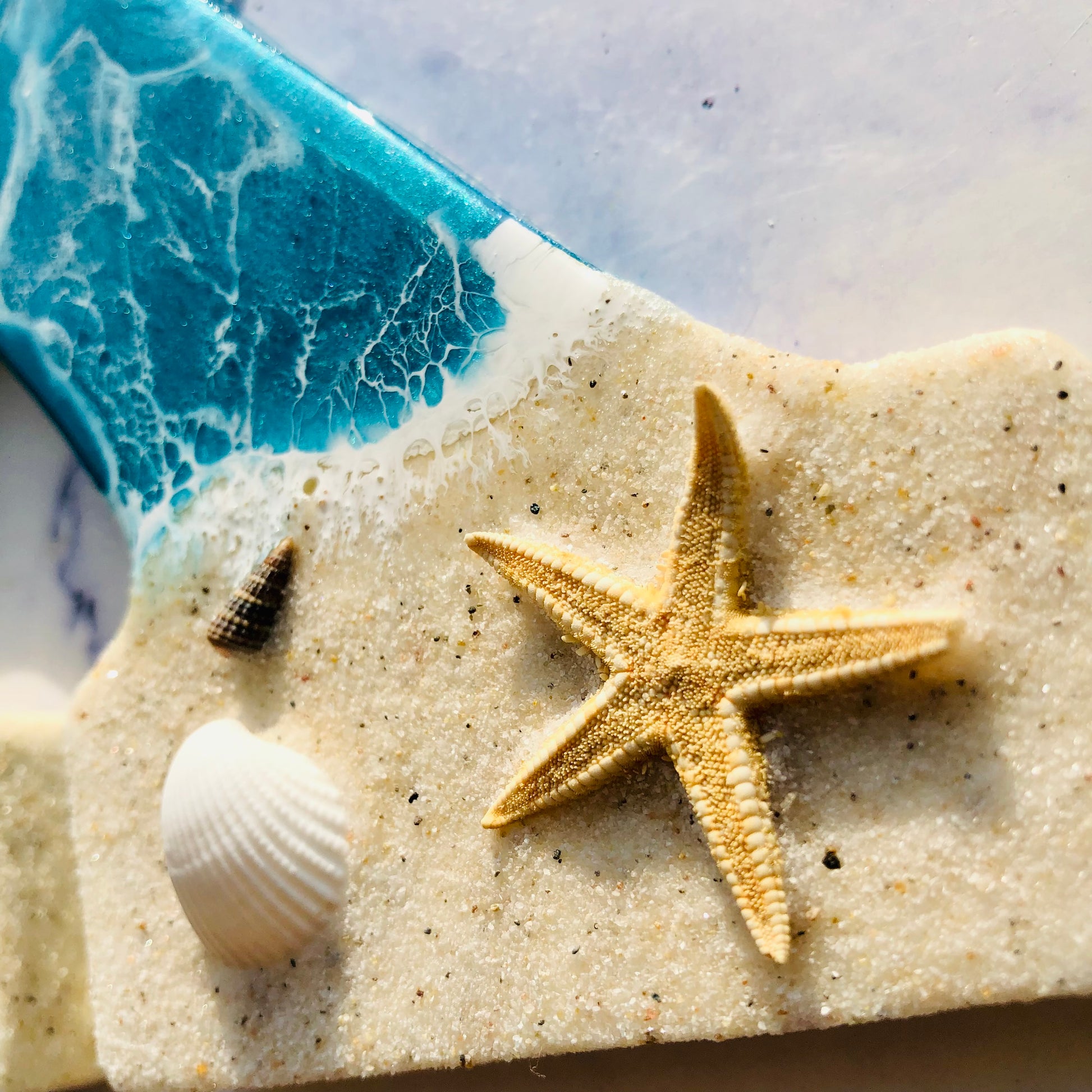 Personalized Beach Themed Letter for Wall | Ocean Inspired Style | Surf Art | Beach Home Coastal Living | Wall Art Living Room | Handmade - Nikkisstuffnthings