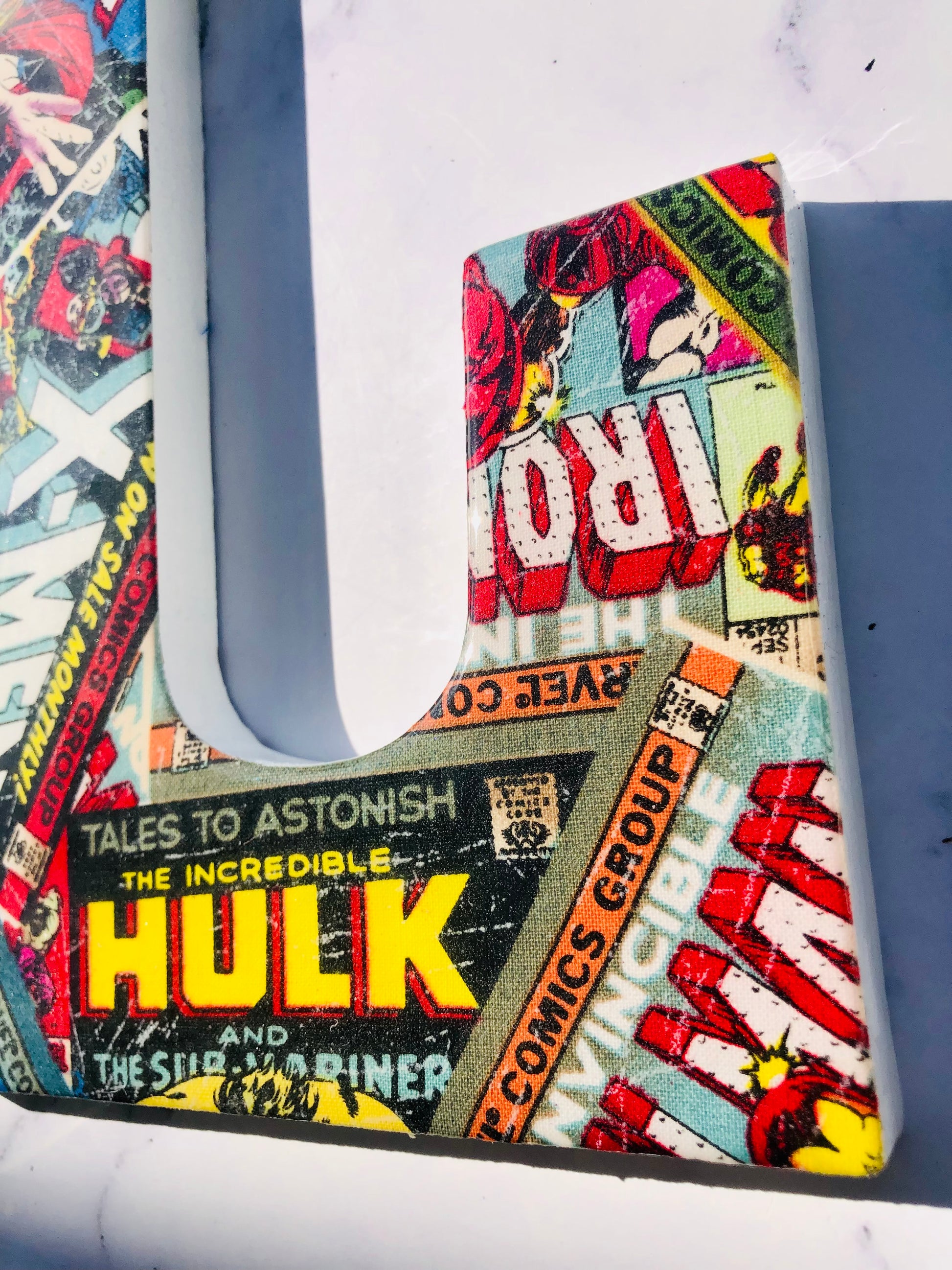 Personalized Superhero wall letters | Superhero Decor | Avengers Wall Decor | Comic Book | Comic letter wood wall decor | Vintage Comic - Nikkisstuffnthings