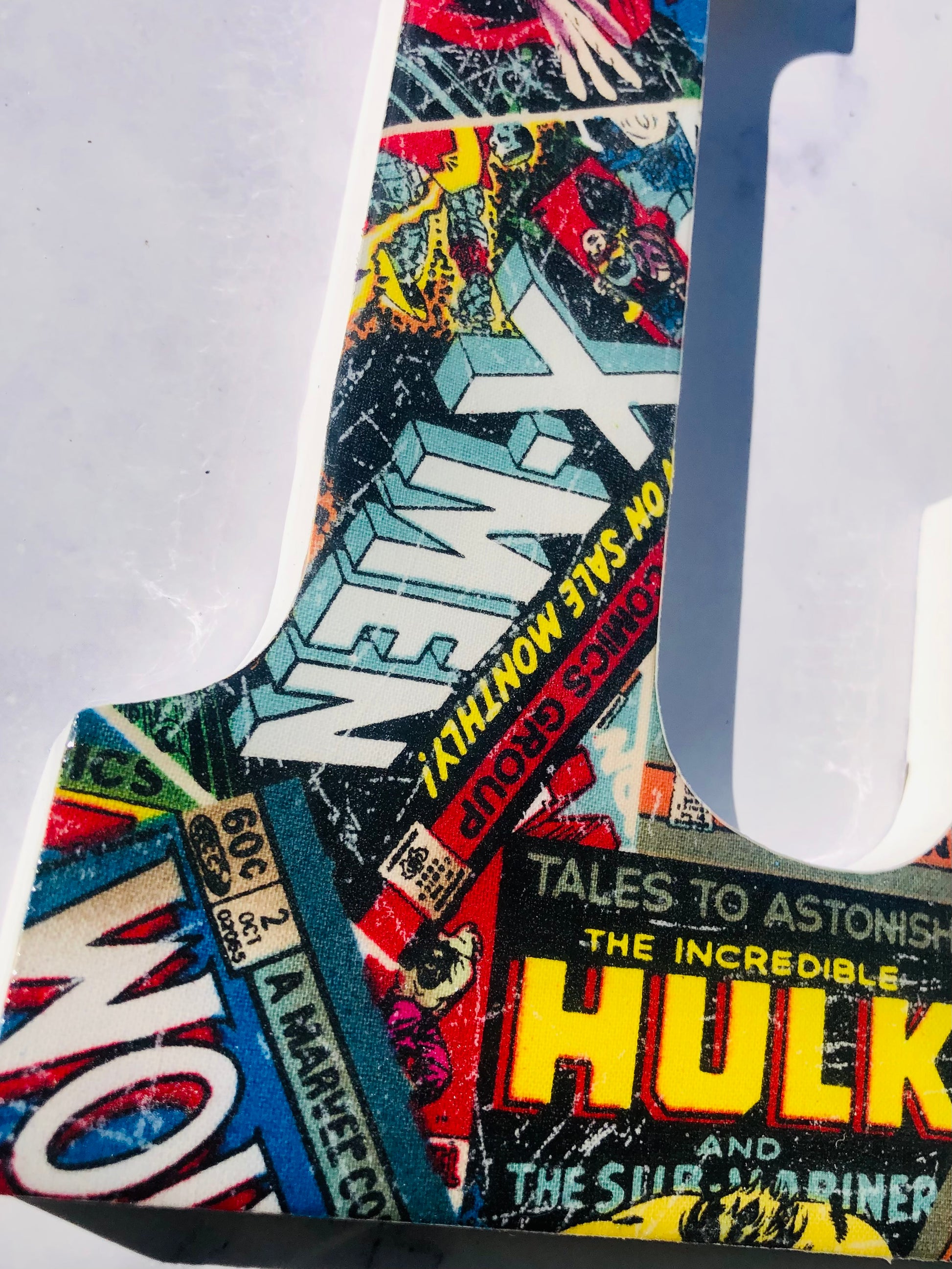 Personalized Superhero wall letters | Superhero Decor | Avengers Wall Decor | Comic Book | Comic letter wood wall decor | Vintage Comic - Nikkisstuffnthings