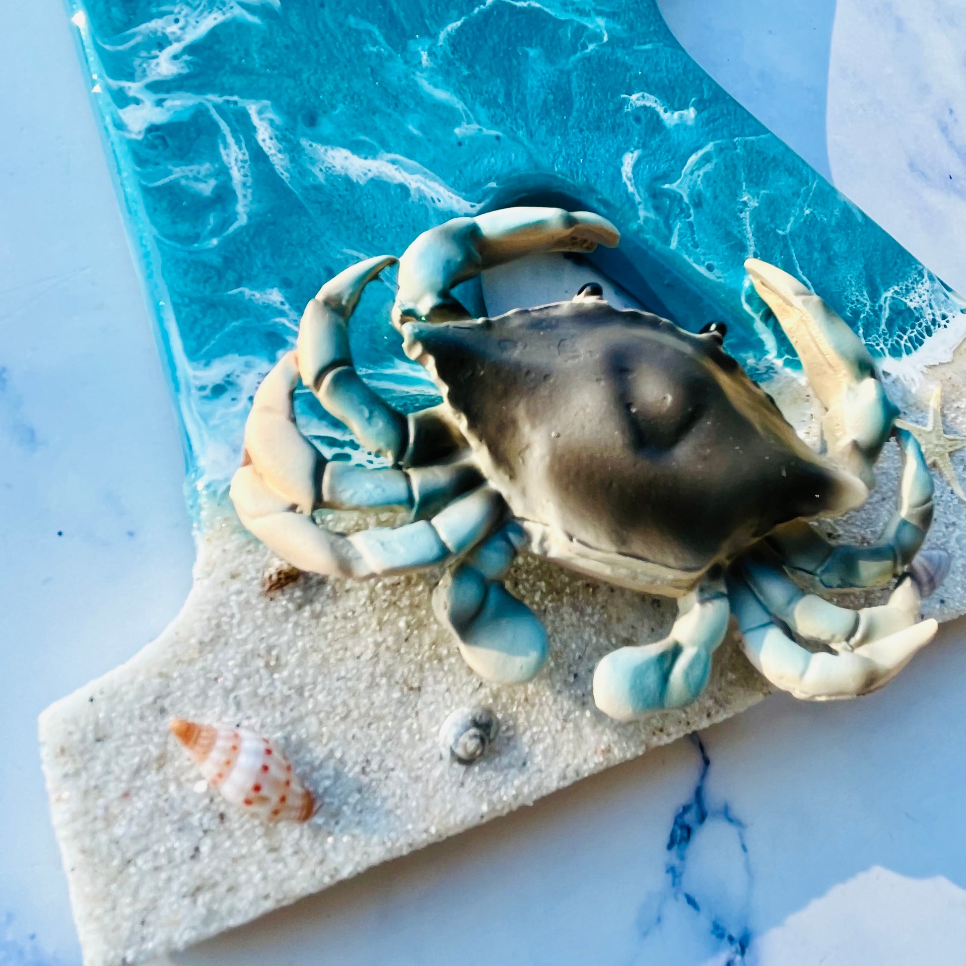 Personalized Crab Wall Decor | Wall Name Letters | Crab Wall Art Nautical Decor | Blue Crab Maryland Wall Crab Decor | Crab Sign | Handmade - Nikkisstuffnthings