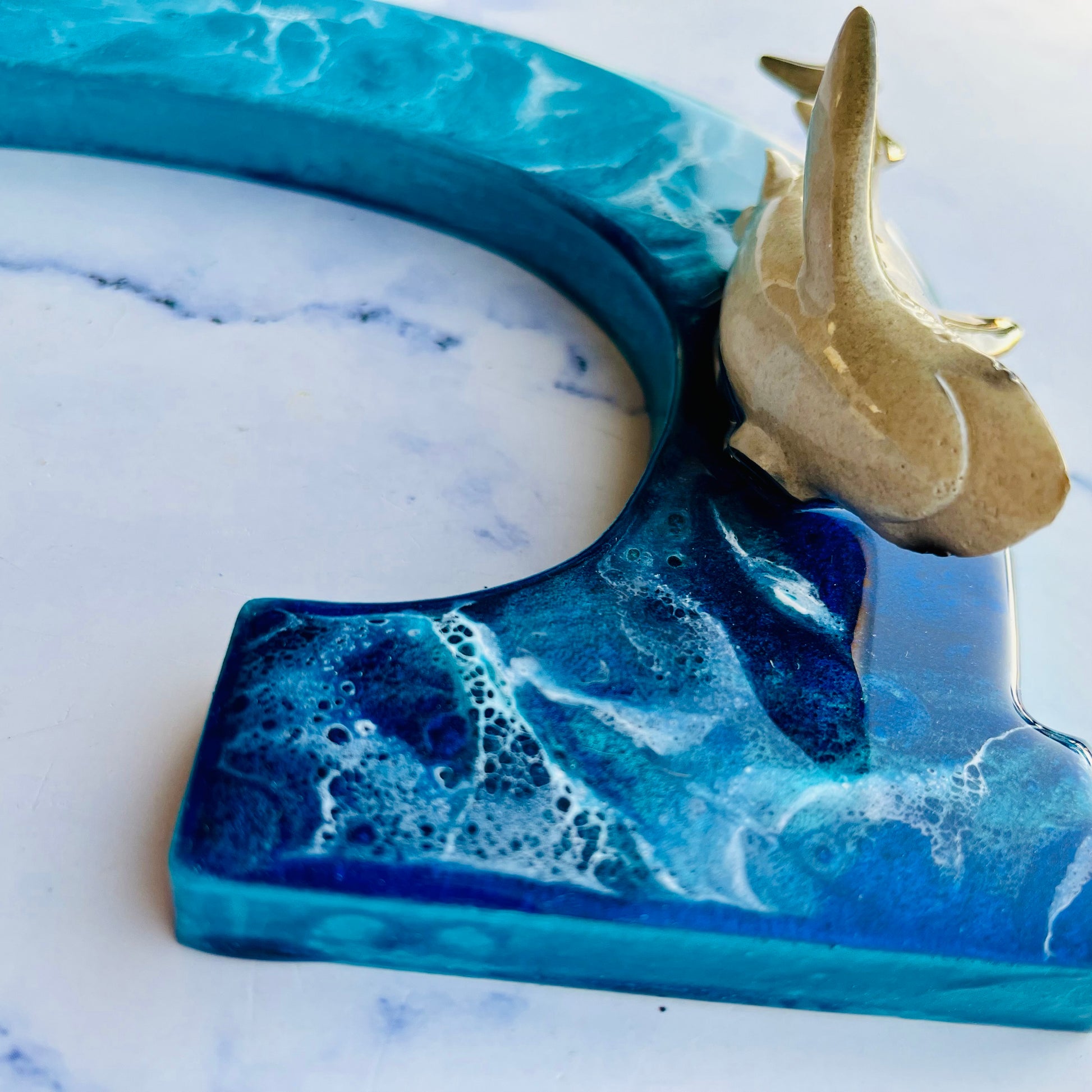 Personalized Shark Wall Resin Art | Shark Wall Hanging | Fishing Lover Wall Art | Beach Art | Shark Wall Art | Shark Week | Shark Lover Gift - Nikkisstuffnthings