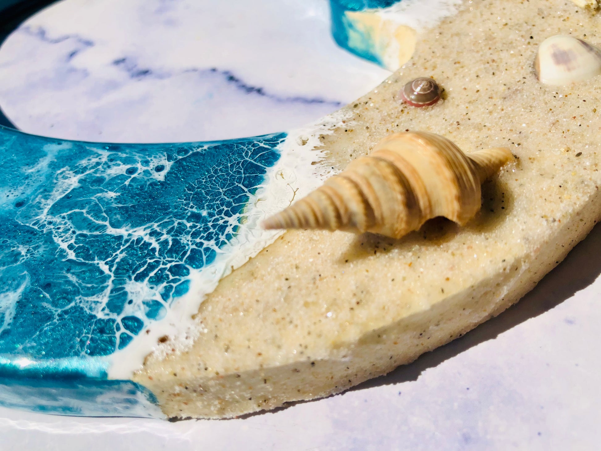 Personalized Beach Themed Letter for Wall | Ocean Inspired Style | Surf Art | Beach Home Coastal Living | Wall Art Living Room | Handmade - Nikkisstuffnthings