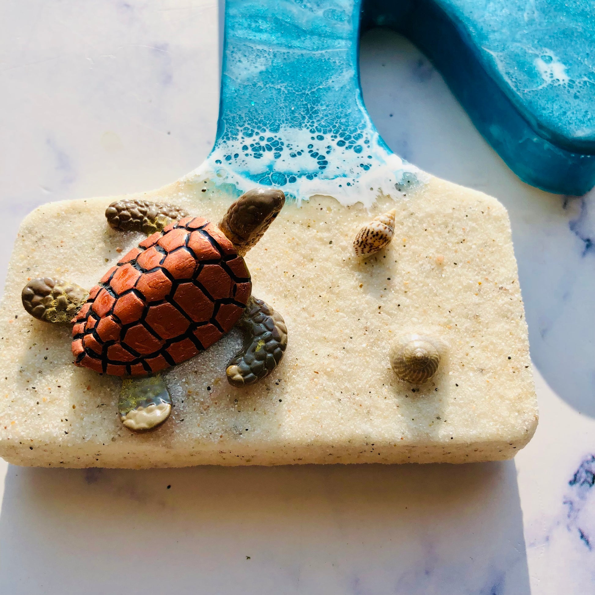Personalized Beach Themed Letter for Wall | Ocean Inspired Style | Surf Art | Beach Home Coastal Living | Wall Art Living Room | Handmade - Nikkisstuffnthings