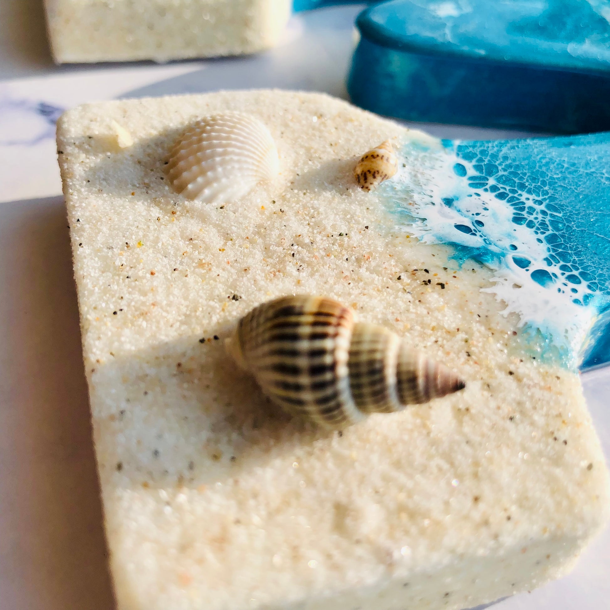 Personalized Beach Themed Letter for Wall | Ocean Inspired Style | Surf Art | Beach Home Coastal Living | Wall Art Living Room | Handmade - Nikkisstuffnthings