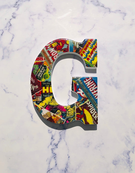 Personalized Superhero wall letters | Superhero Decor | Avengers Wall Decor | Comic Book | Comic letter wood wall decor | Vintage Comic