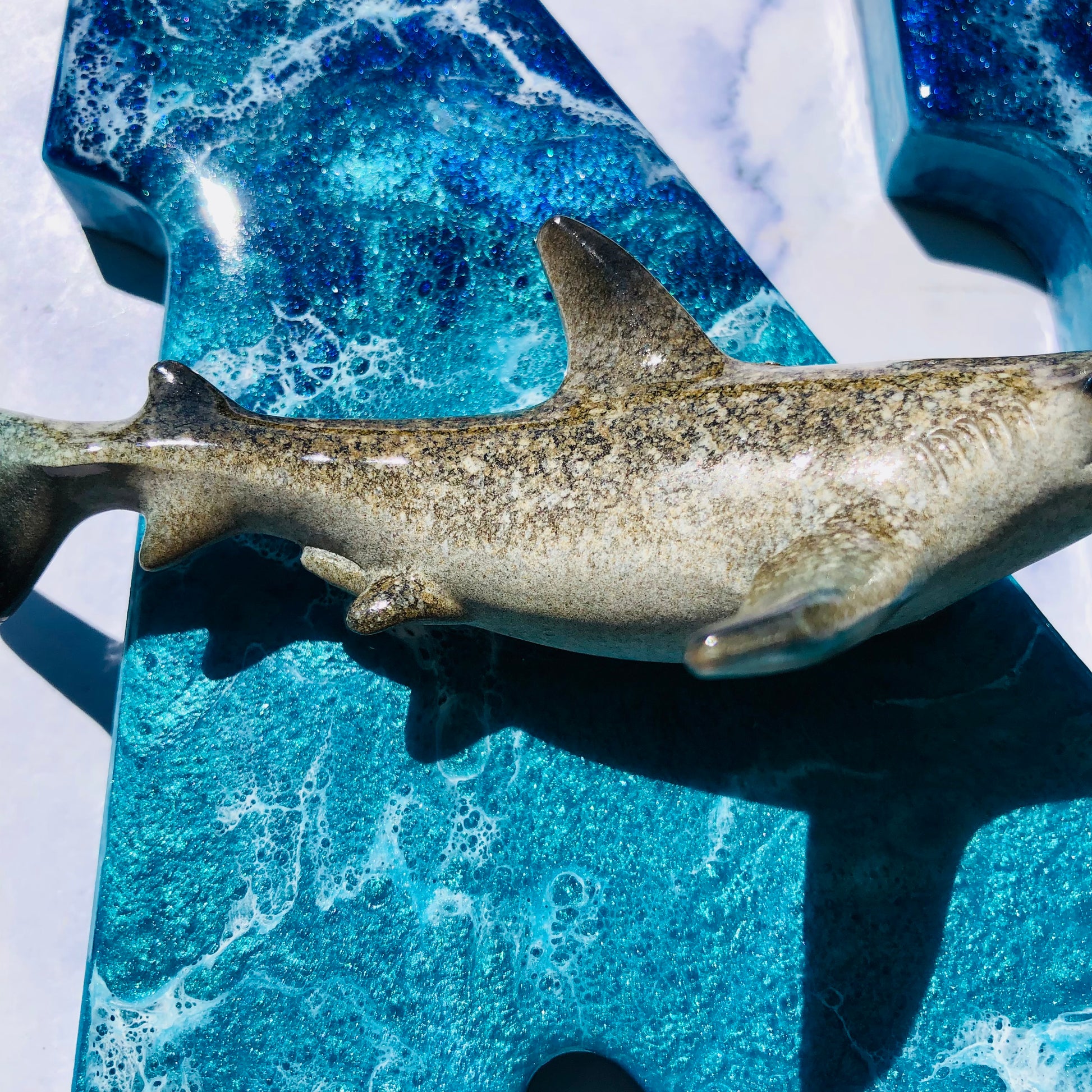 Personalized Shark Wall Resin Art | Shark Wall Hanging | Fishing Lover Wall Art | Beach Art | Shark Wall Art | Shark Week | Shark Lover Gift - Nikkisstuffnthings