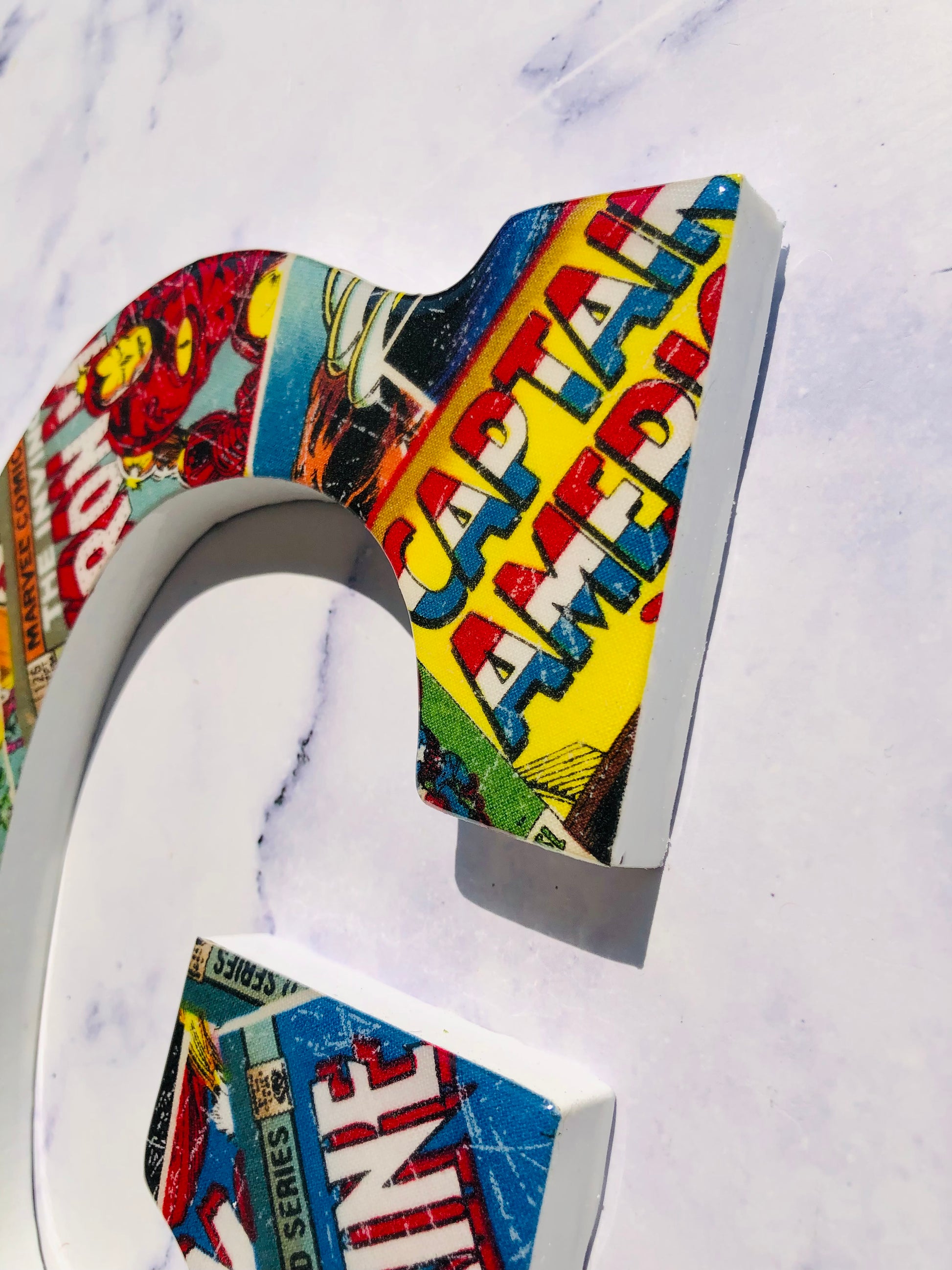 Personalized Superhero wall letters | Superhero Decor | Avengers Wall Decor | Comic Book | Comic letter wood wall decor | Vintage Comic - Nikkisstuffnthings