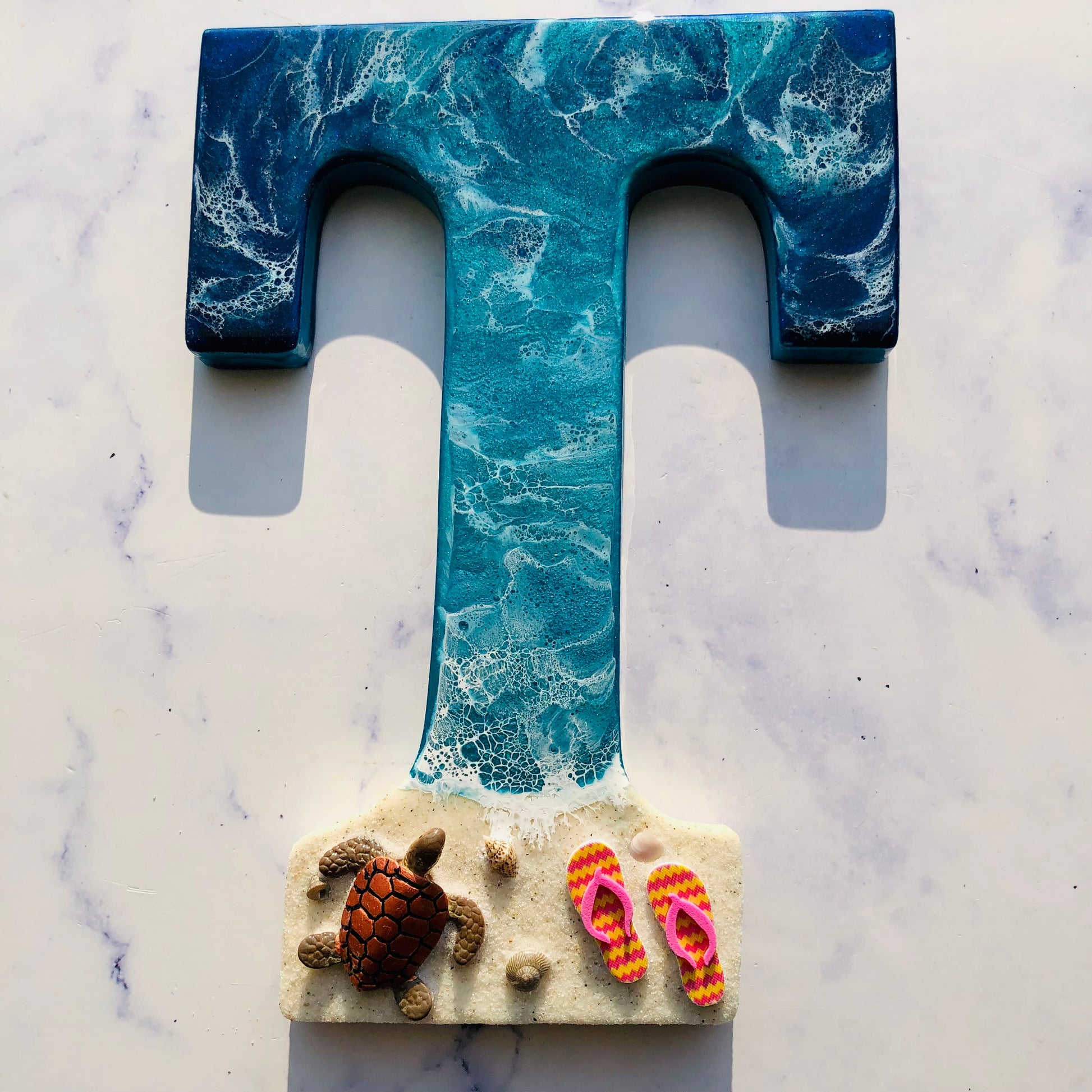 Custom Beach Wall Art | Resin Art | Nautical Decor for Beach House | Flip flop art | 3D Resin Art | flip flop sign | Personalized Gifts - Nikkisstuffnthings