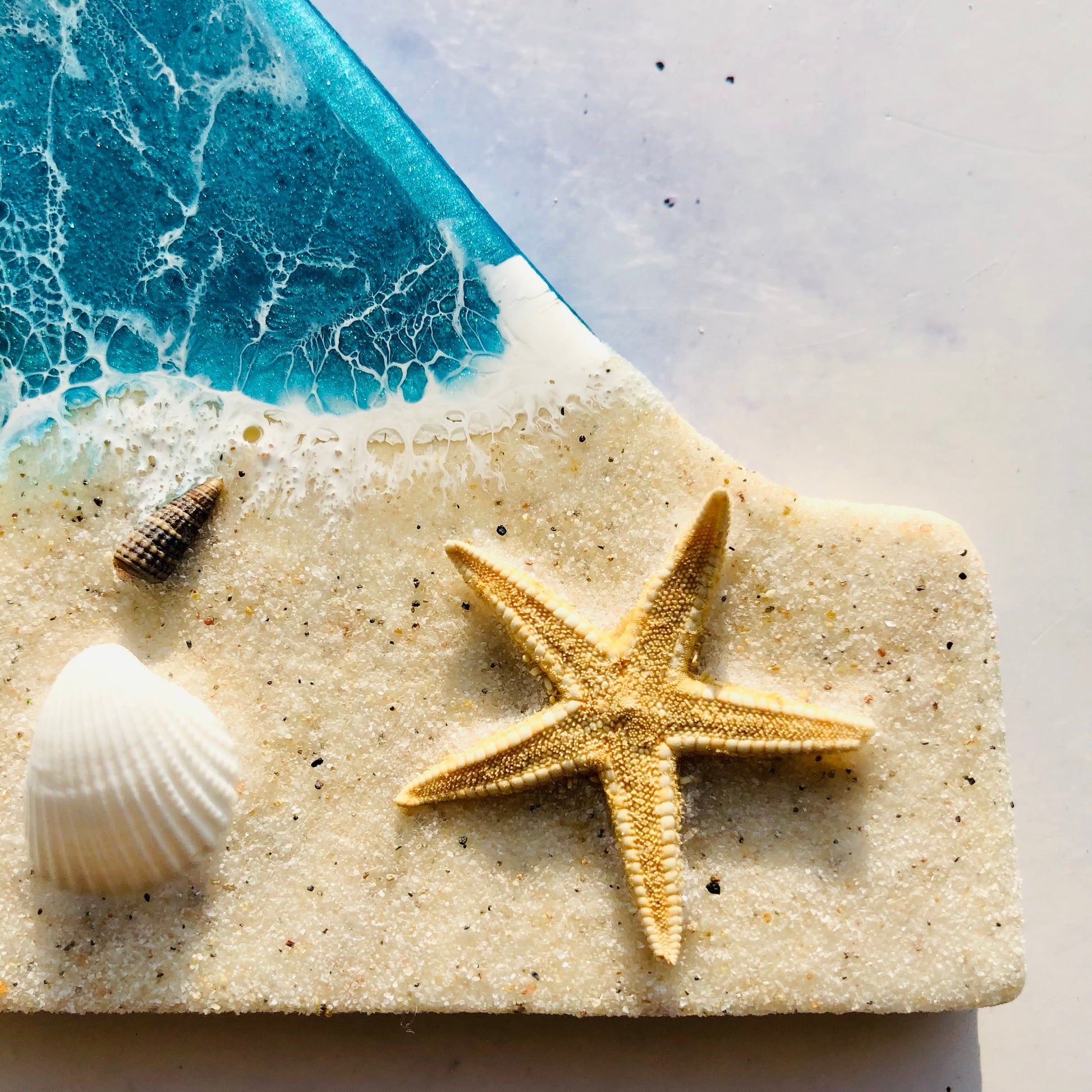 Personalized Beach Themed Letter for Wall | Ocean Inspired Style | Surf Art | Beach Home Coastal Living | Wall Art Living Room | Handmade - Nikkisstuffnthings